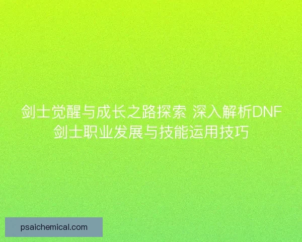 剑士觉醒与成长之路探索 深入解析DNF剑士职业发展与技能运用技巧