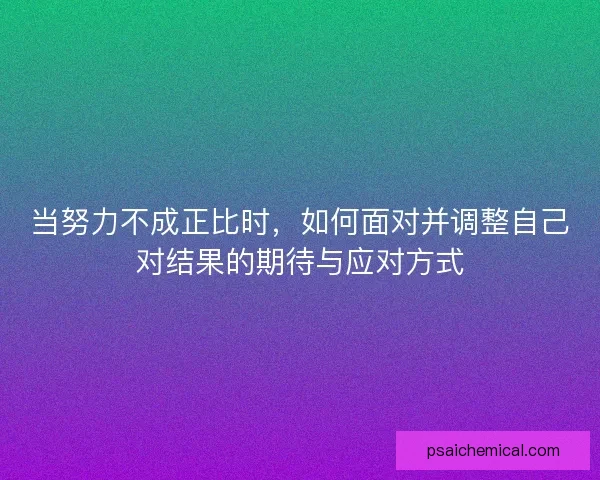 当努力不成正比时，如何面对并调整自己对结果的期待与应对方式
