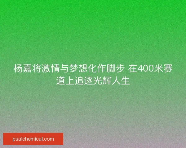 杨嘉将激情与梦想化作脚步 在400米赛道上追逐光辉人生