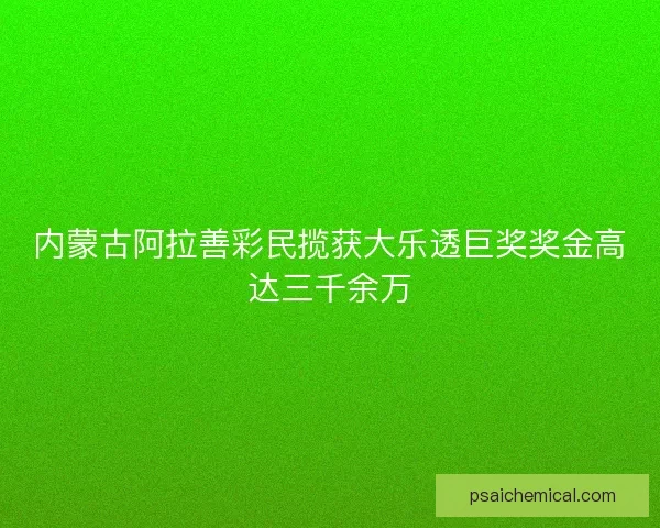 内蒙古阿拉善彩民揽获大乐透巨奖奖金高达三千余万